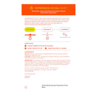 Parches para acné Killa Deep Zit Microdart Pimple Patch Kit - ZitSticka