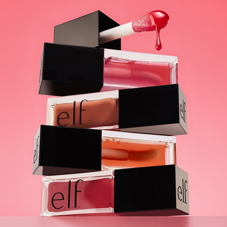 Lip Oil Glow Reviver - elf Cosmetics vista frontal con fondo blanco.