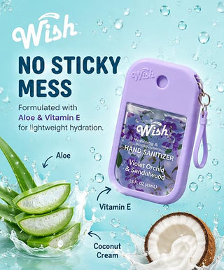 Set Desinfectante de manos Hidratante Power Mist con llavero y estuche - Wish