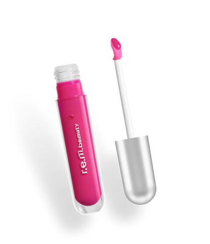 Bálsamo Labial Glossy balm - R.E.M. Beauty vista frontal con fondo blanco.