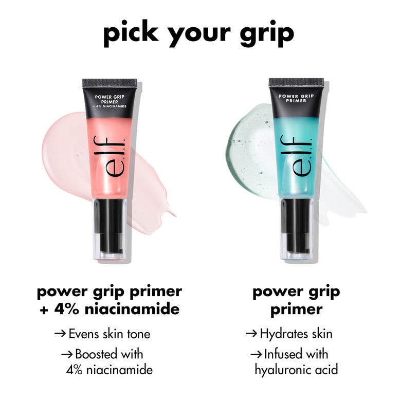 Power Grip Primer + 4% Niacinamide - elf cosmetics vista frontal con fondo blanco.