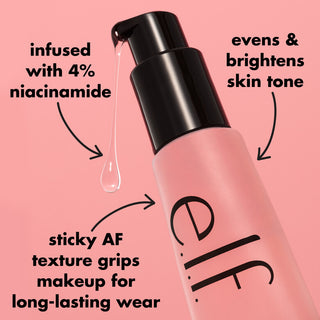 Power Grip Primer + 4% Niacinamide - elf cosmetics vista frontal con fondo blanco.