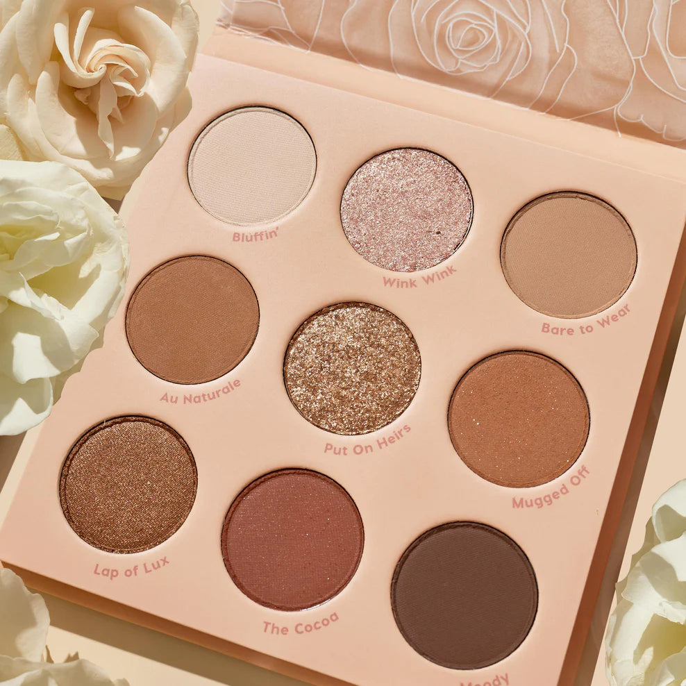 Paleta de Sombras de Ojos Nude Mood - ColourPop vista frontal con fondo blanco.