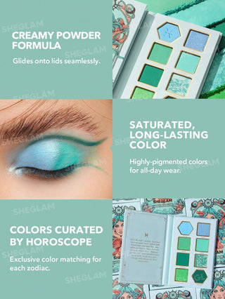 Paleta de Sombras Perceptive Pisces — Glitter Metallic Palette Horoscope Collection - Sheglam