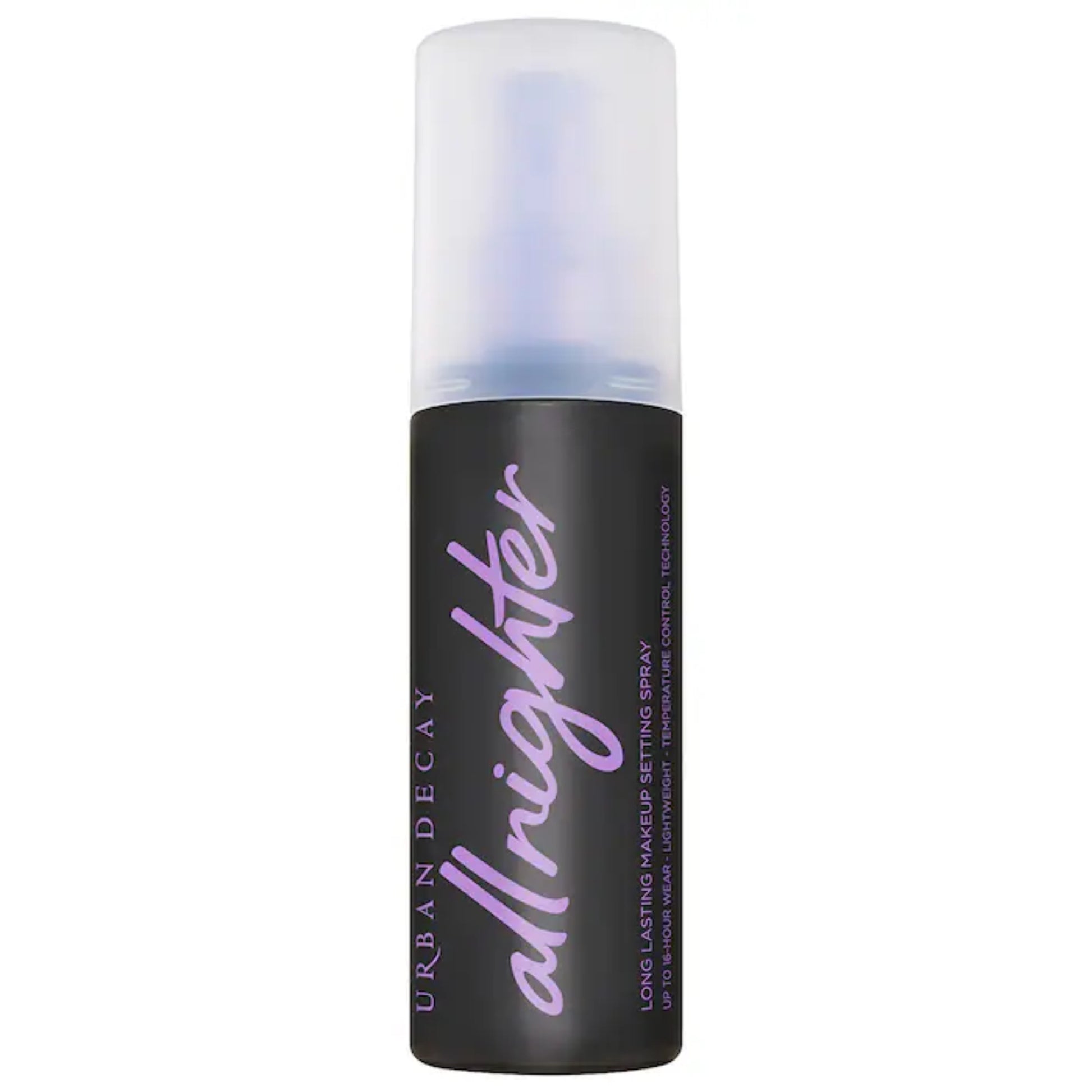 Spray fijador de maquillaje WaterProof All Nighter - Urban Decay vista frontal con fondo blanco.