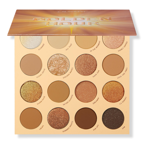 Paleta de Sombras de Ojos Golden Hour - ColourPop vista frontal con fondo blanco.