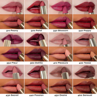Labial Color Fetish Matte Lipstick - Milani vista frontal con fondo blanco.