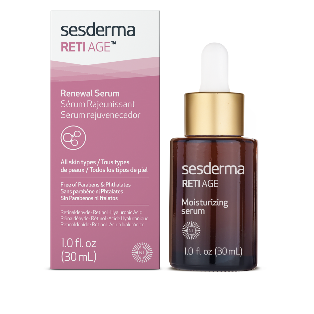 Serum facial RETI AGE - Sesderma vista frontal con fondo blanco.