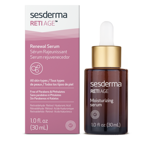 Serum facial RETI AGE - Sesderma vista frontal con fondo blanco.