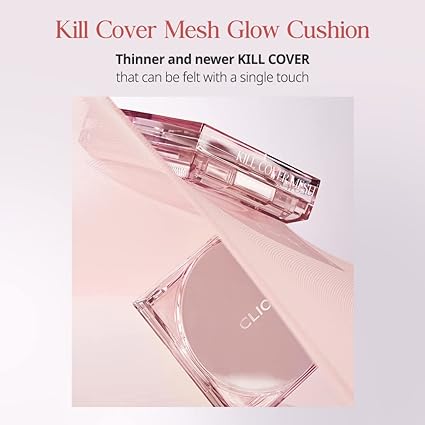 Base de Maquillaje Kill Cover Mesh Glow Cushion Set - CLIO vista frontal con fondo blanco.