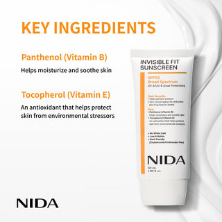 Protector Solar Invisible Fit Sunscreen SPF 50 Broad Spectrum - NIDA