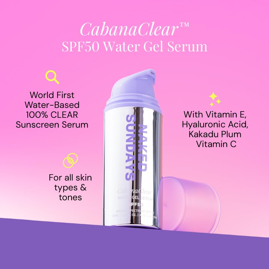 Protector solar Water Gel Serum SPF50 CabanaClear™ - Naked Sundays