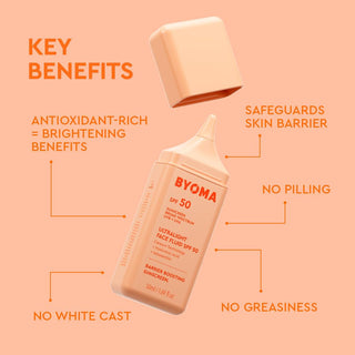 Crema facial hidratante & protectora Ultralight Face Fluid SPF 50 - BYOMA