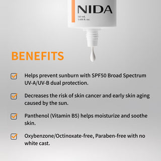 Protector Solar Invisible Fit Sunscreen SPF 50 Broad Spectrum - NIDA