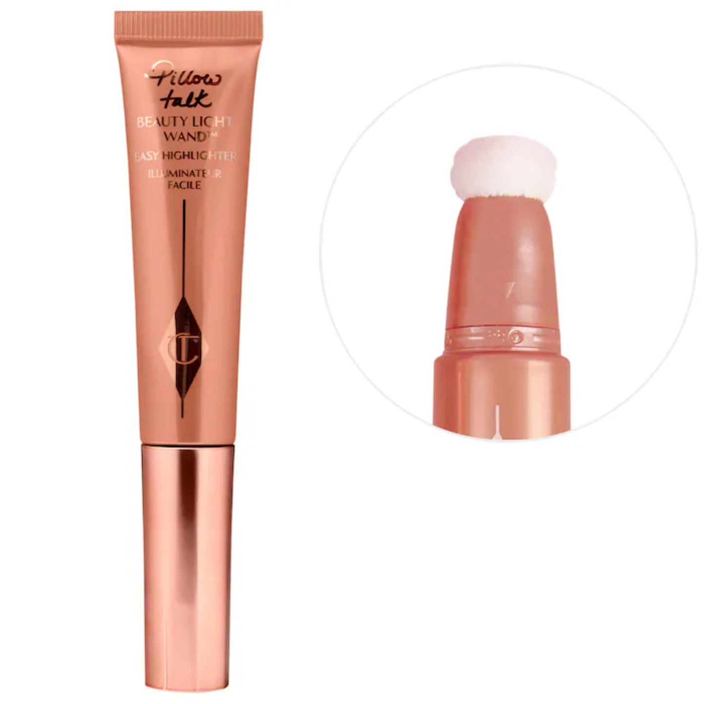 Iluminador Beauty Highlighter Wand - Charlotte Tilbury vista frontal con fondo blanco.