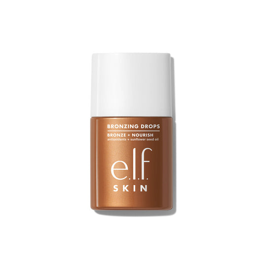 Bronzing Drops - elf cosmetics vista frontal con fondo blanco.