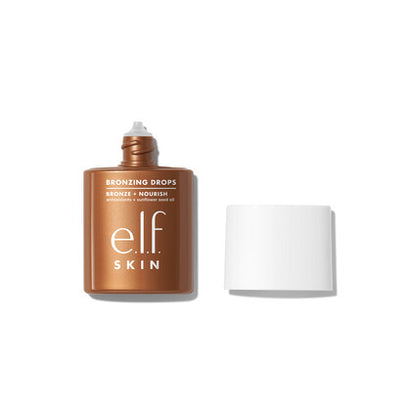 Bronzing Drops - elf cosmetics vista frontal con fondo blanco.