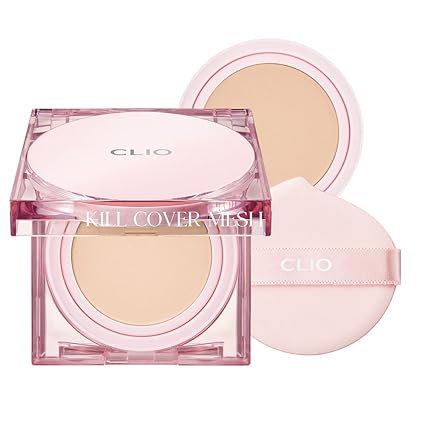 Base de Maquillaje Kill Cover Mesh Glow Cushion Set - CLIO vista frontal con fondo blanco.