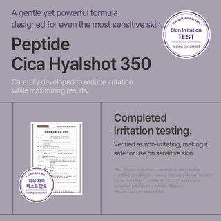 Ampolla facial avanzada hidratante & reafirmante Peptide Cica HyalShot 350 - Mixsoon ⚡