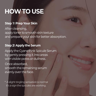 Serum facial Cyano Pink Spicule con Vitamina B12 & Niacinamida para poros dilatados - Dr. Melaxin