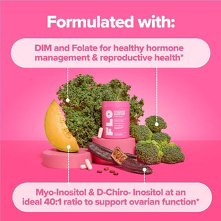 FLO — Apoyo para la salud ovárica: equilibrio hormonal. Con DIM y Ácido fólico - O Positiv Health
