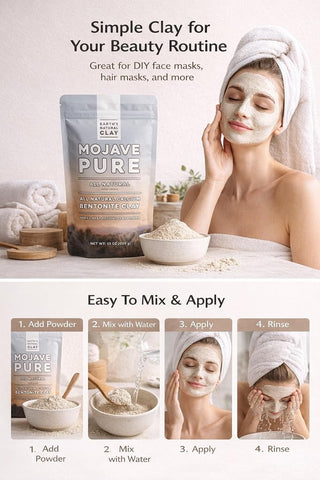 Polvo de Arcilla de bentonita cálcica para Mascarilla facial - Earth's Natural Clay