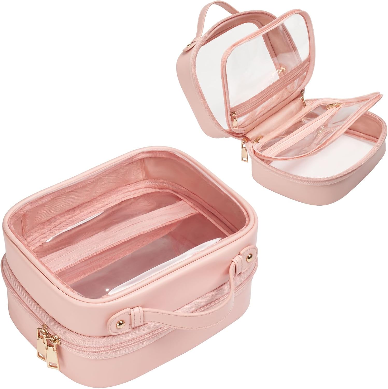 Necessaire Makeup Bag 4 compartimientos vista frontal con fondo blanco.