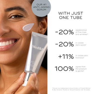 Crystal Retinal 3 - Suero facial reafirmante y avanzado para la piel con retinaldehído - Suero de noche con ácido hialurónico y vitamina E - Medik8