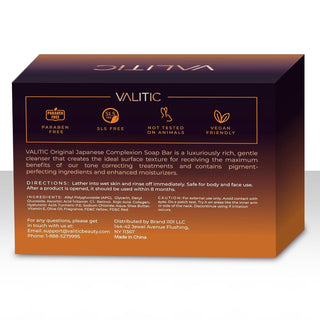VALITIC Kojic Acid — Jabon en barra para eliminar manchas oscuras con vitamina C, retinol, colágeno y cúrcuma Complejo japonés original - VALITIC