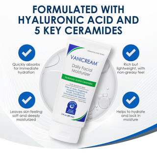Crema Facial Hidratante para Pieles Sensibles con Ácido Hialurónico & Ceramidas - Vanicream