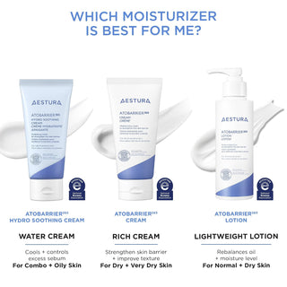 Crema Hidratante Coreana ATOBARRIER365 con ceramidas repara la barrera cutánea | Hidratación duradera de 120 horas - AESTURA