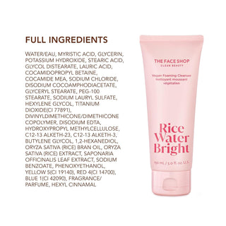 Limpiador facial Rice Water Bright Foaming Cleanser - THE FACE SHOP