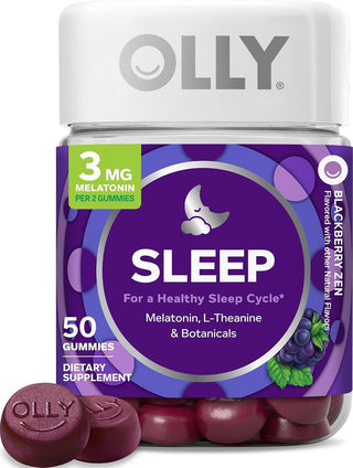 Gomitas para sueño reparador 3 mg melatonin sleep gummies blackberry zen - OLLY