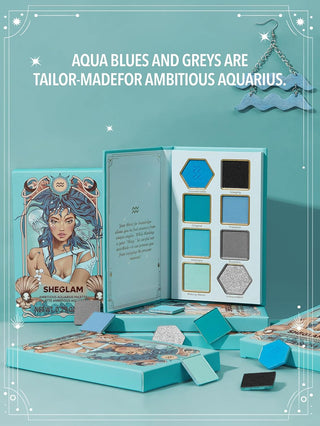 Paleta de Sombras Ambitious Aquarius — Glitter Metallic Palette Horoscope Collection - Sheglam
