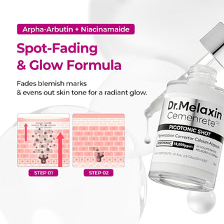 Serum facial Cemenrete Picotonic Shot: corrector de pigmentación con alfa-arbutina y niacinamida - Dr. Melaxin