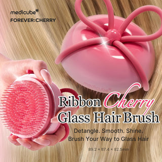 Ribbon Cherry Peine desenredante para cabello efecto cristal - Medicube x forever cherry