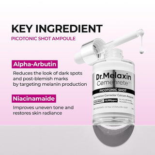 Serum facial Cemenrete Picotonic Shot: corrector de pigmentación con alfa-arbutina y niacinamida - Dr. Melaxin