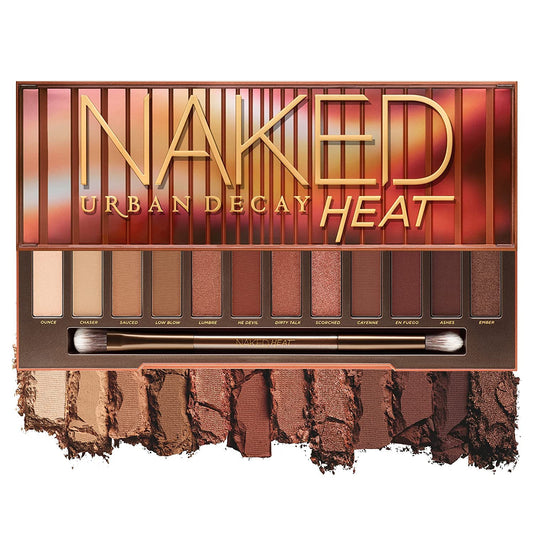 Paleta de Sombras de Ojos Naked Heat - Urban Decay vista frontal con fondo blanco.