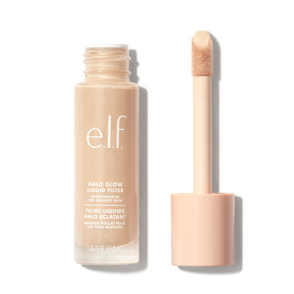 Base de maquillaje ultra ligera Halo Glow Liquid Filter - elf Cosmetics vista frontal con fondo blanco.