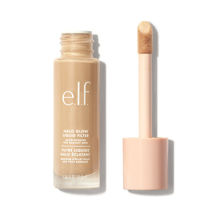 Base de maquillaje ultra ligera Halo Glow Liquid Filter - elf Cosmetics vista frontal con fondo blanco.