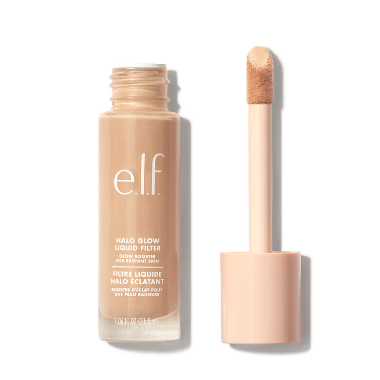 Base de maquillaje ultra ligera Halo Glow Liquid Filter - elf Cosmetics vista frontal con fondo blanco.