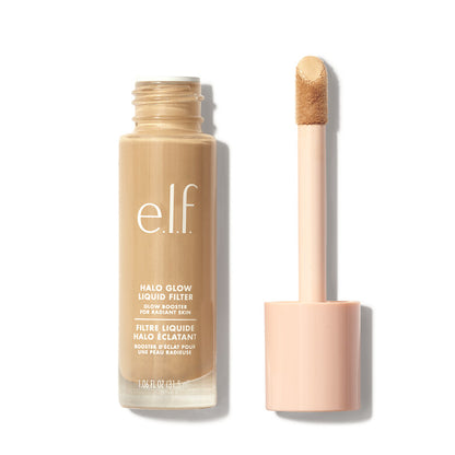 Base de maquillaje ultra ligera Halo Glow Liquid Filter - elf Cosmetics vista frontal con fondo blanco.