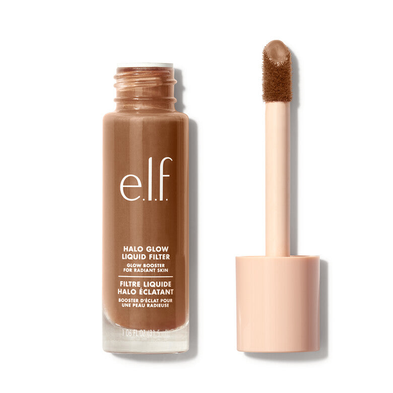 Base de maquillaje ultra ligera Halo Glow Liquid Filter - elf Cosmetics vista frontal con fondo blanco.