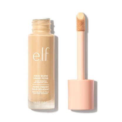 Base de maquillaje ultra ligera Halo Glow Liquid Filter - elf Cosmetics vista frontal con fondo blanco.