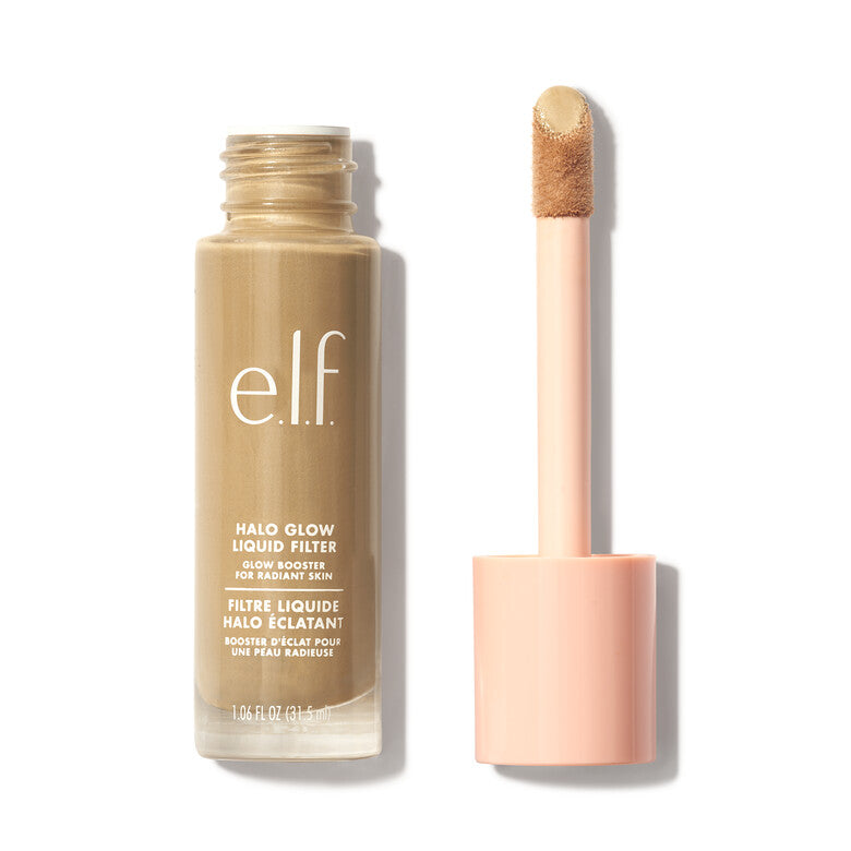 Base de maquillaje ultra ligera Halo Glow Liquid Filter - elf Cosmetics vista frontal con fondo blanco.