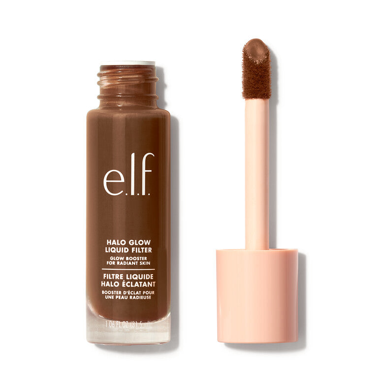 Base de maquillaje ultra ligera Halo Glow Liquid Filter - elf Cosmetics vista frontal con fondo blanco.