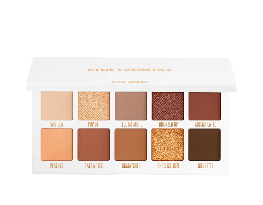 Paleta de sombras de ojos The bronze palette™ - Kylie cosmetics vista frontal con fondo blanco.