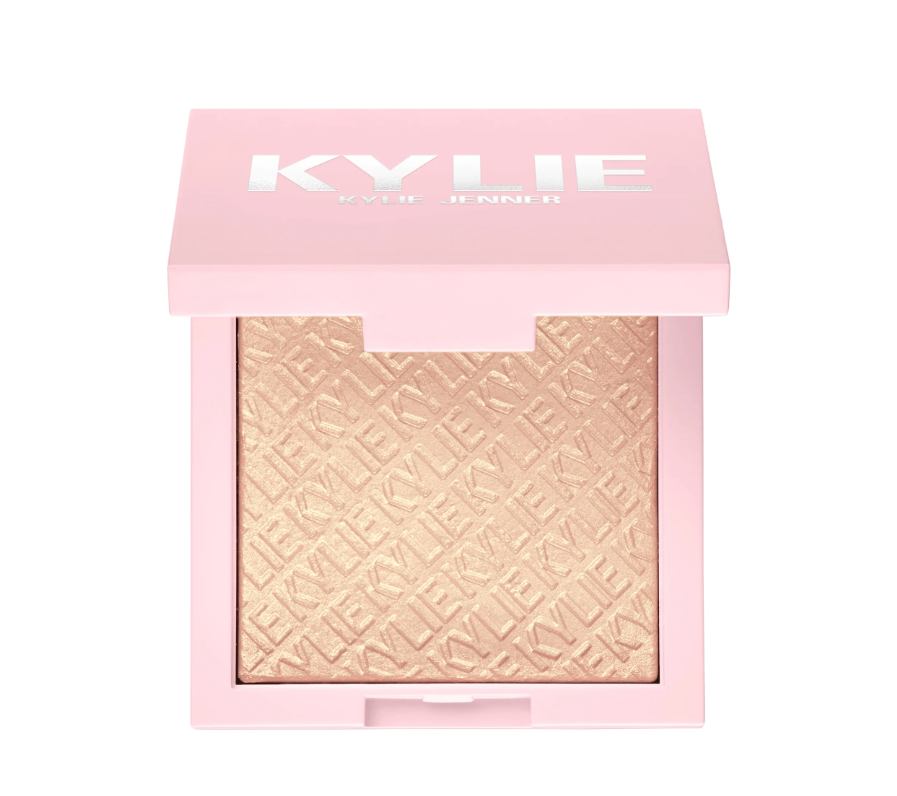 Polvo iluminador kylighter - Kylie Cosmetics vista frontal con fondo blanco.