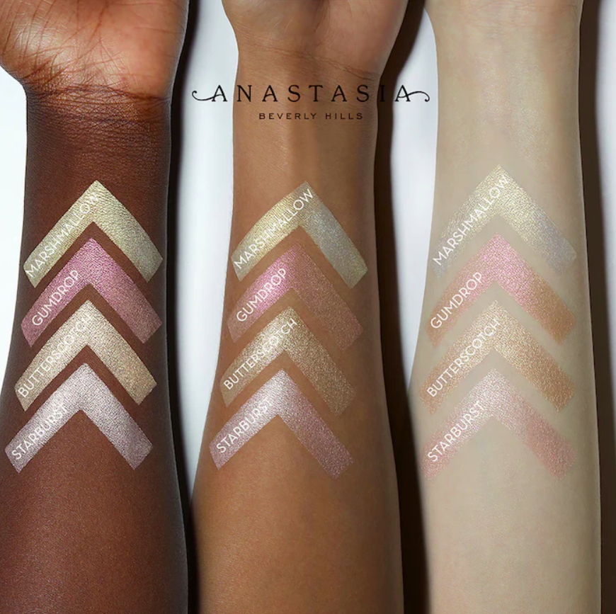 Paleta de polvos Iluminadores Sugar Glow Kit - Anastasia Beverly Hills vista frontal con fondo blanco.