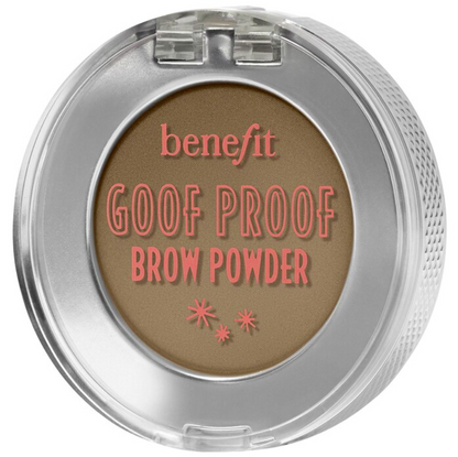 Polvo para cejas rellenador Goof Proof - Benefit Cosmetics vista frontal con fondo blanco.